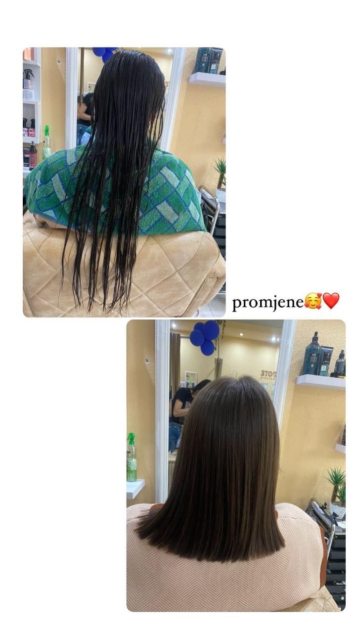Poezija ljepote #sarajevo Feniranje i stilizovanje Žensko šišanje + feniranje na ravno - sve dužine kose