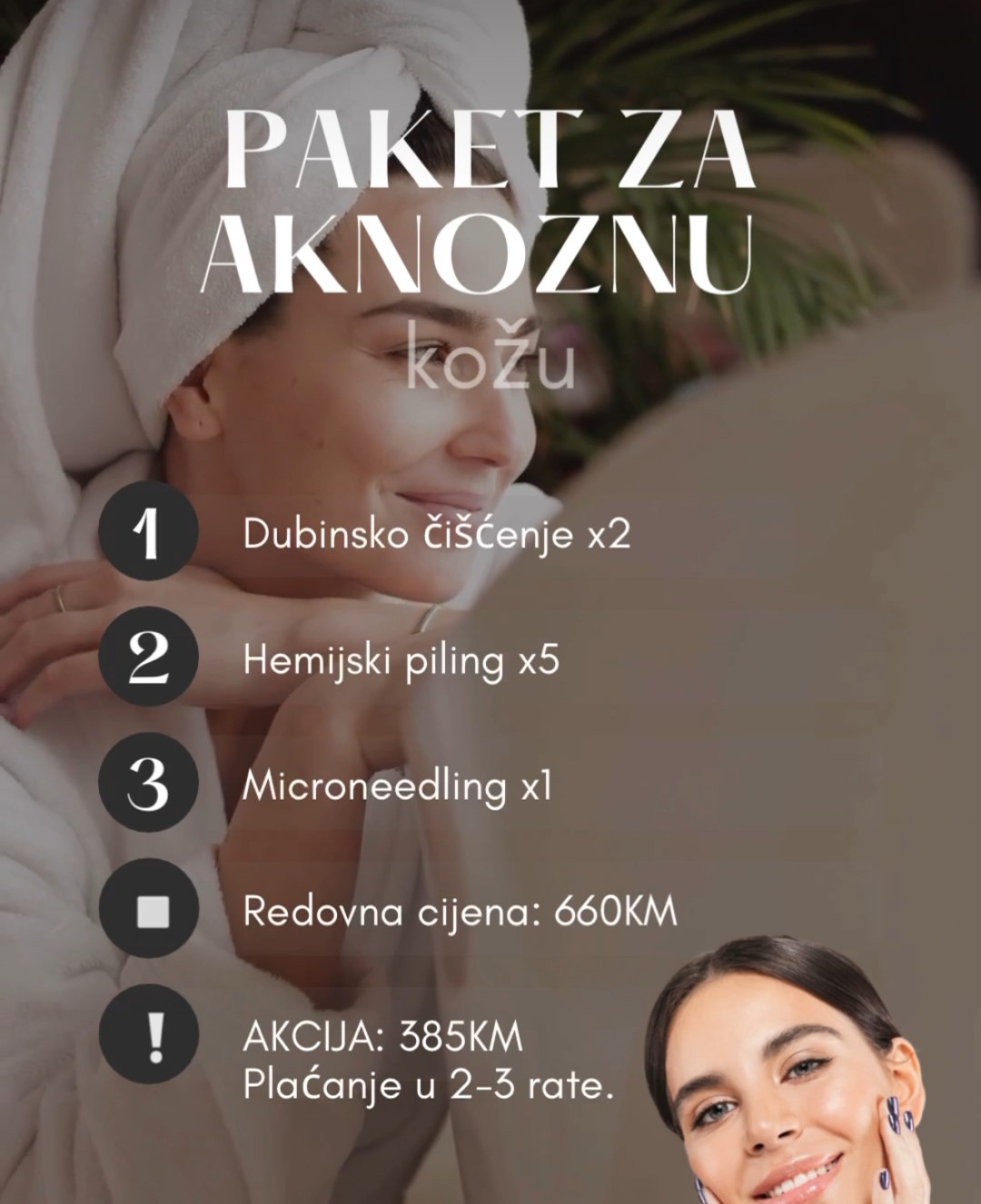 Fabrika ljepote #sarajevo Tretmani tijela Paket tretmana za aknoznu kožu