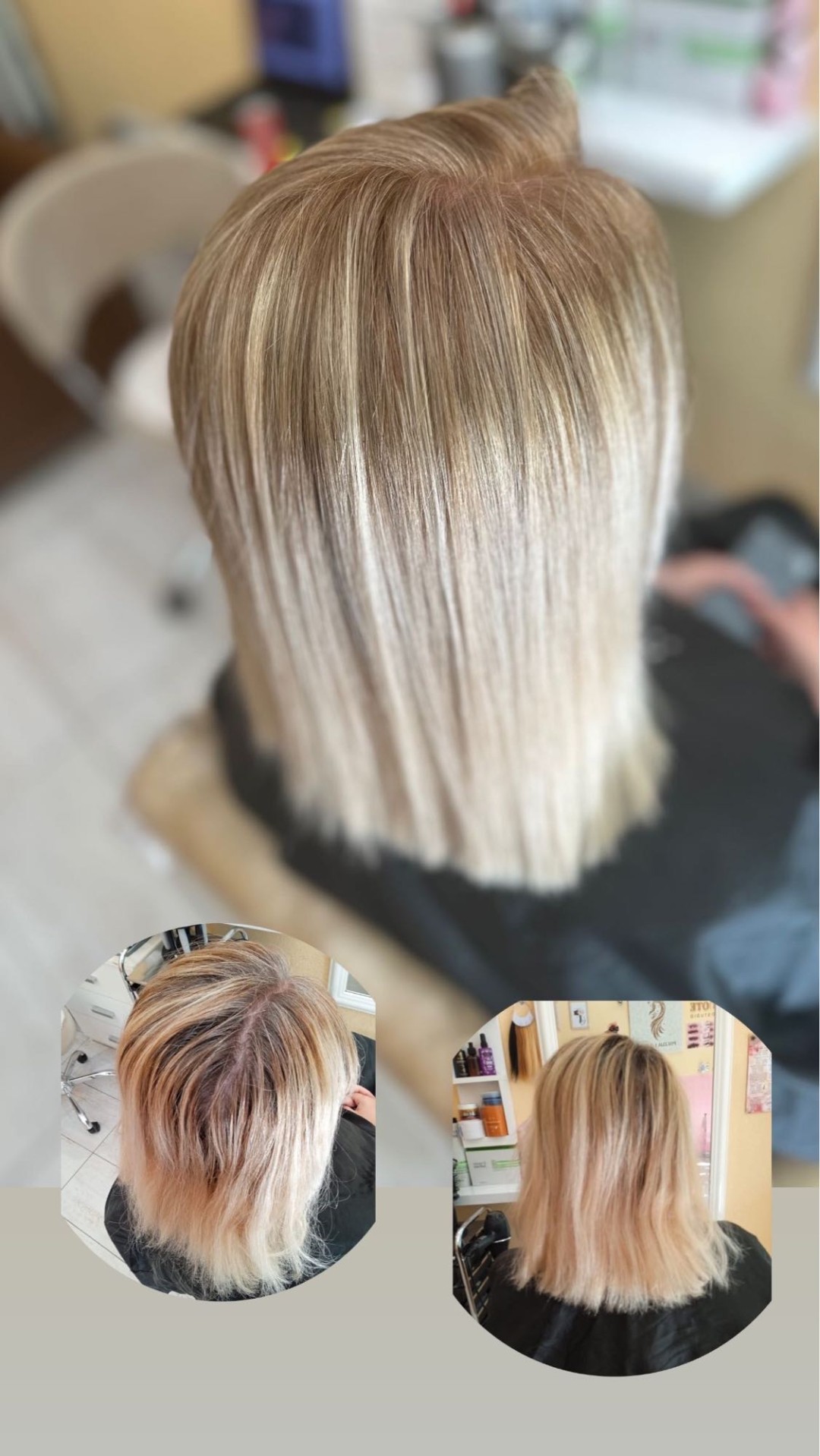 Poezija ljepote #sarajevo Farbanje kose Farbanje izrastka + žensko šišanje + feniranje na ravno - kosa srednje dužine