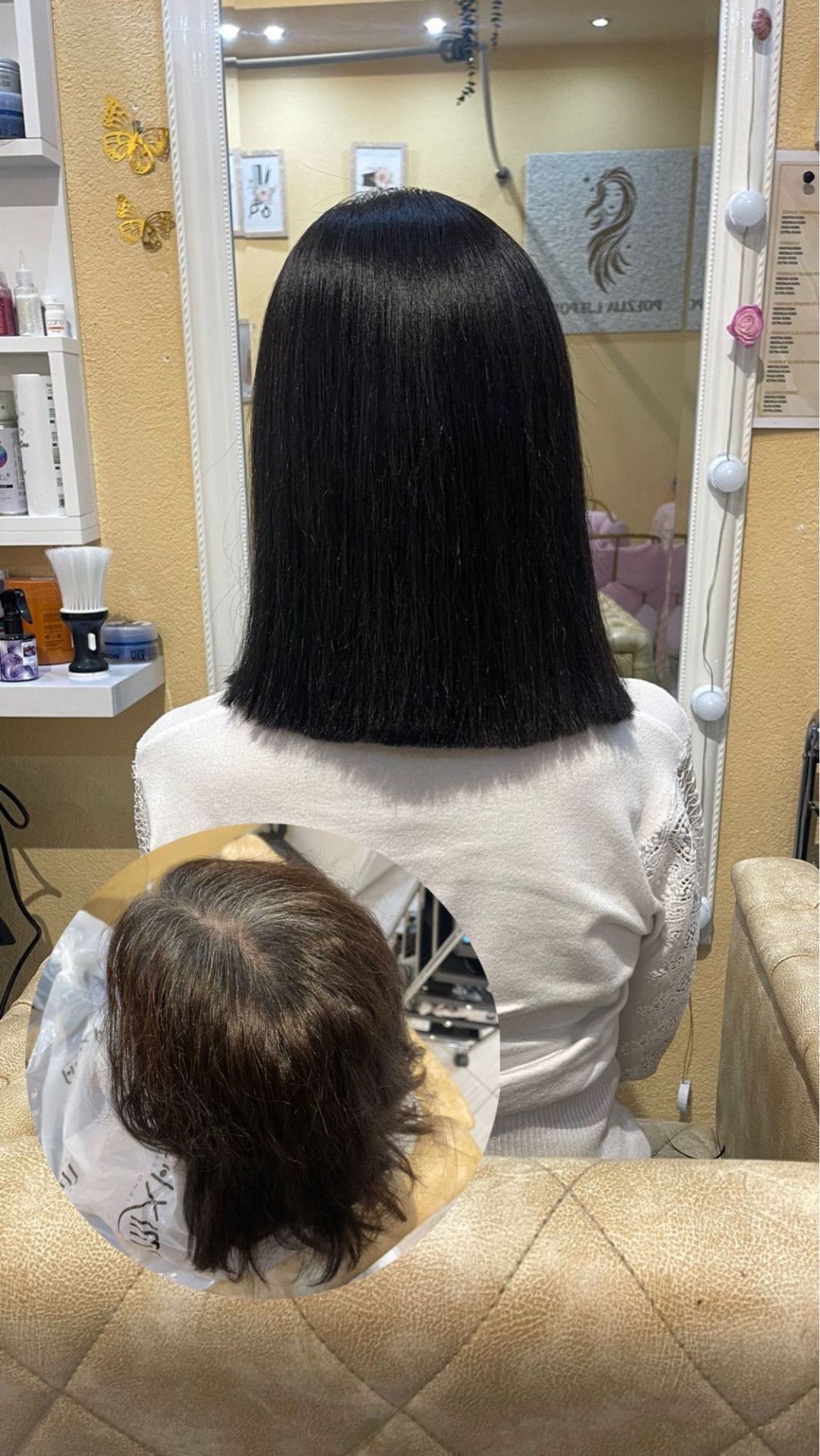 Poezija ljepote #sarajevo Farbanje kose Farbanje cijele dužine + pranje kose + feniranje - srednje duga kosa