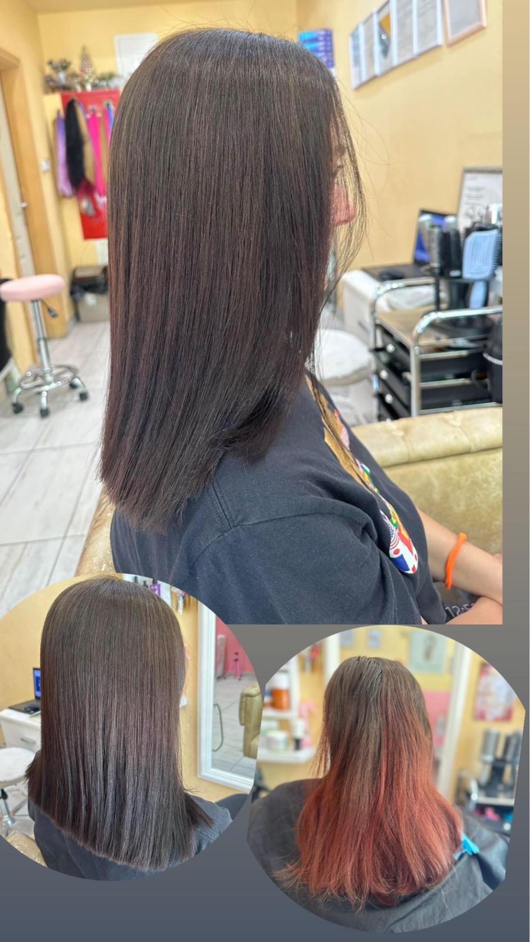 Poezija ljepote #sarajevo Farbanje kose Farbanje izrastka + žensko šišanje + feniranje na ravno - kosa srednje dužine