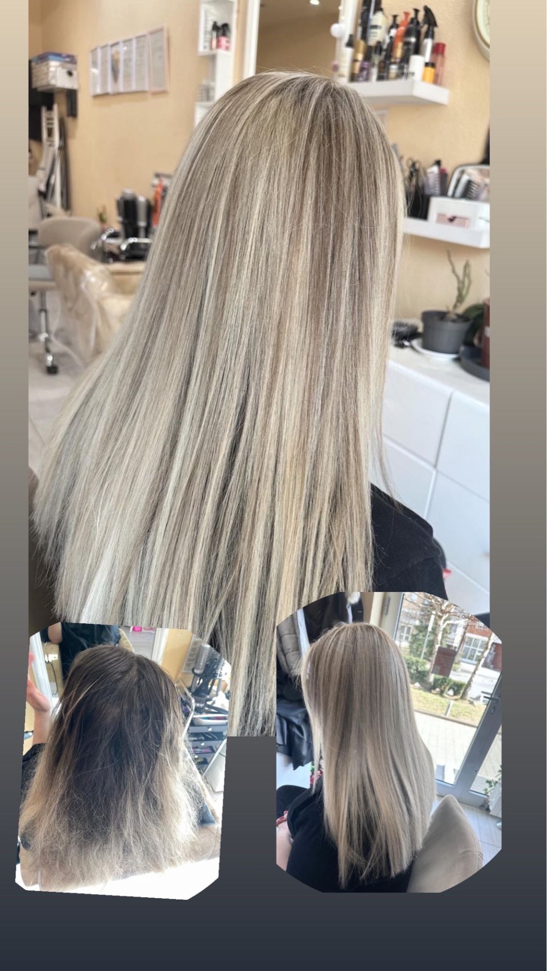 Poezija ljepote #sarajevo Farbanje kose Povrsinski Pramenovi na foliju + žensko šišanje + feniranje - duga kosa