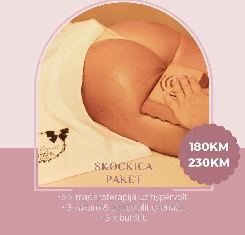 Skockica paket - maderoterapija noge + gluteus - Fabrika ljepote, Sarajevo Anticelulit masaža Masaža Anticelulit masaža, Sarajevo, Istočno Sarajevo