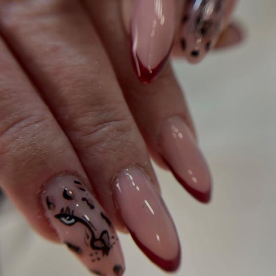 Ella #modrica Izlivanje noktiju Nadogradnja noktiju - M dužina