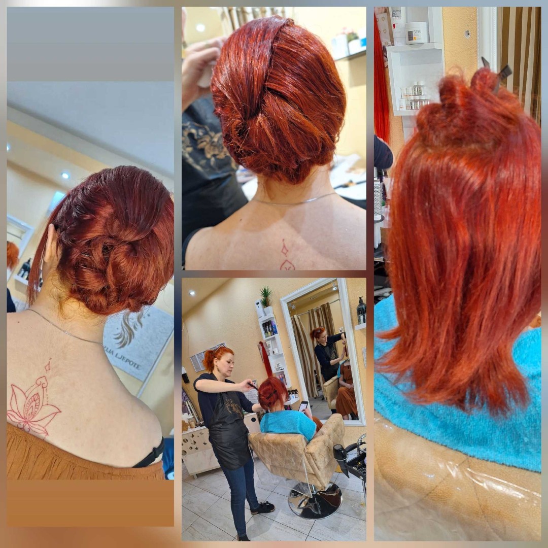 Svečana frizura - kosa srednje dužine - Poezija ljepote, Sarajevo Svečane i frizure za svadbu Frizerski saloni Svečane i frizure za svadbu, Sarajevo, Novo Sarajevo - Novi Grad