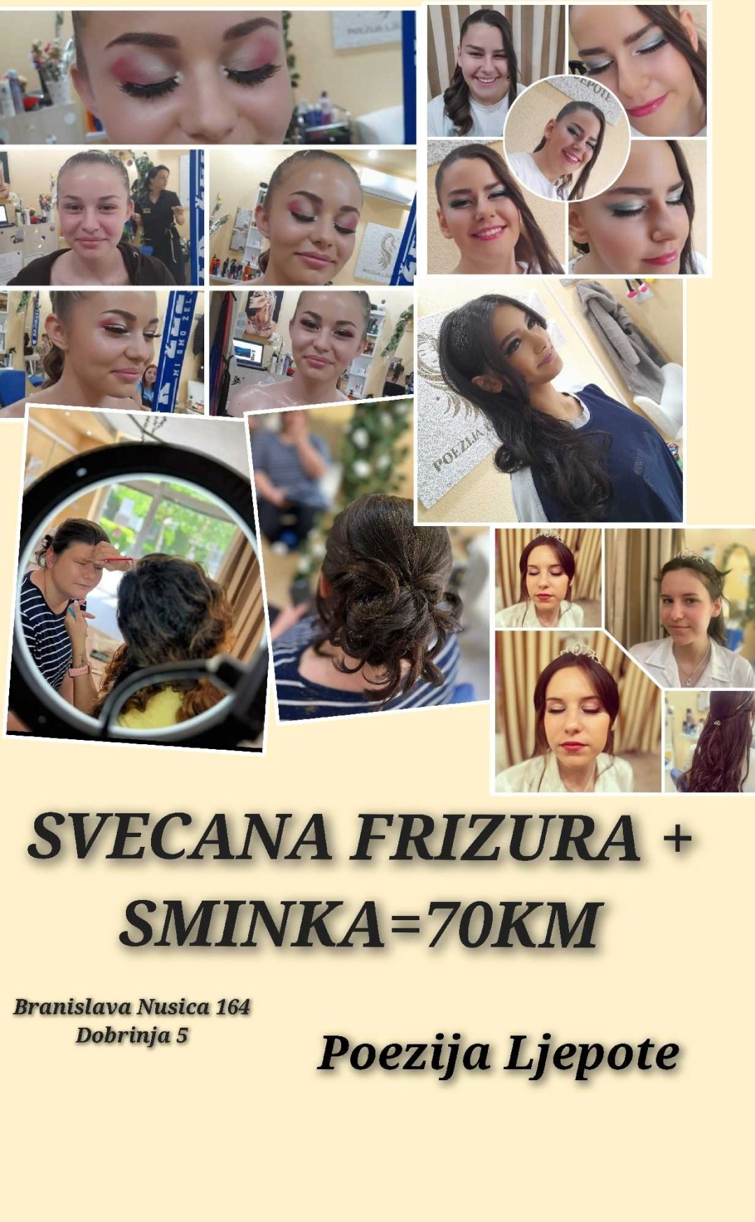 Poezija ljepote #sarajevo Svečane i frizure za svadbu Svečana frizura + profesionalno šminkanje