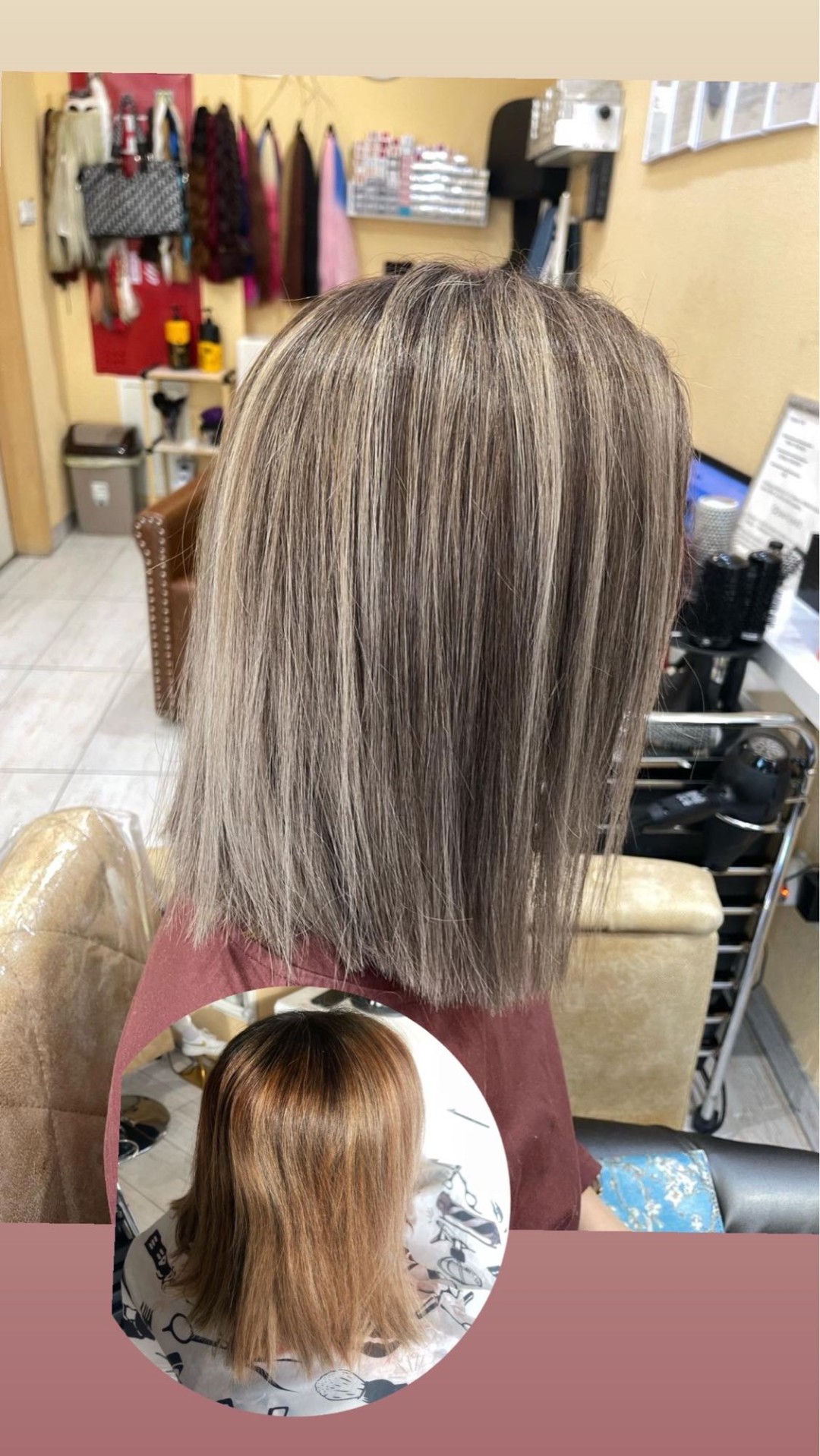 Poezija ljepote #sarajevo Farbanje kose Farbanje cijele dužine + pranje kose + feniranje - srednje duga kosa