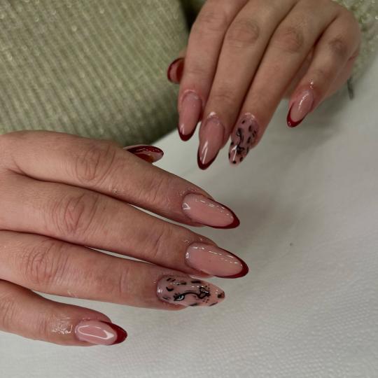 Ella #modrica Izlivanje noktiju Nadogradnja noktiju - M dužina