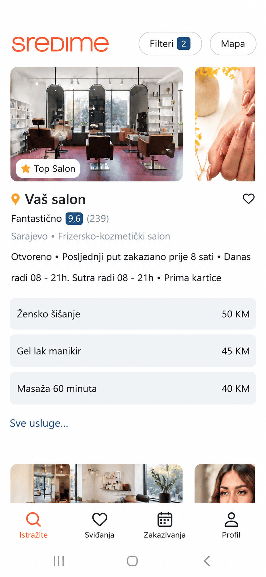 SrediMe Book klijentska aplikacija za zakazivanje termina